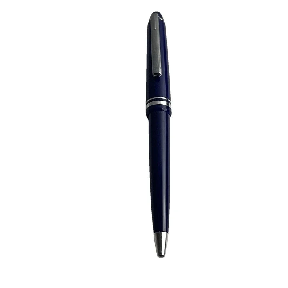 Vintage VFW Veterans Of Foreign Wars Ballpoint Pen Navy Blue Chrome Trim Ink